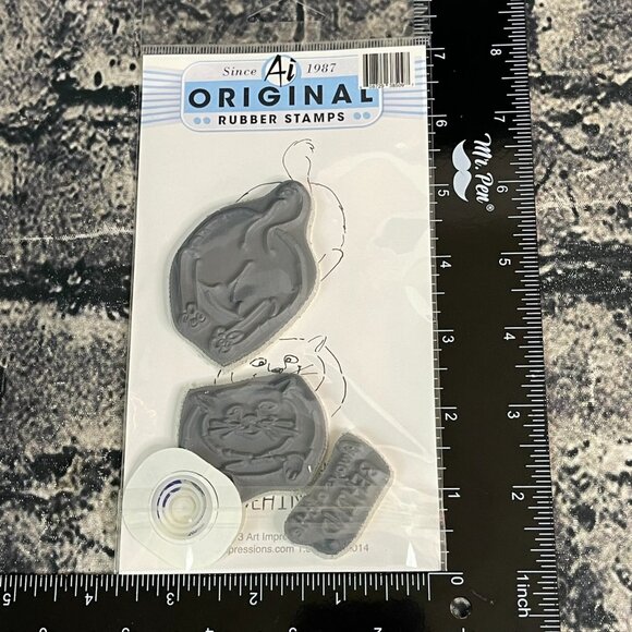 Art Impressions LITTLE BEHIND Unmounted Stamps Shake Your Booty Cat UM4244 - Picture 2 of 7